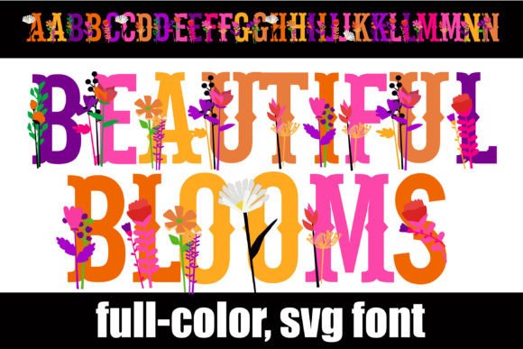 Beautiful Blooms: A Full-Color Serif Font for Vibrant Designs