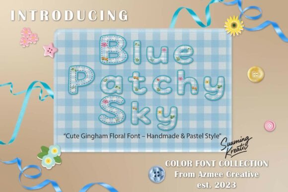 Blue Patchy Sky: A Handmade Font for Heartwarming Designs